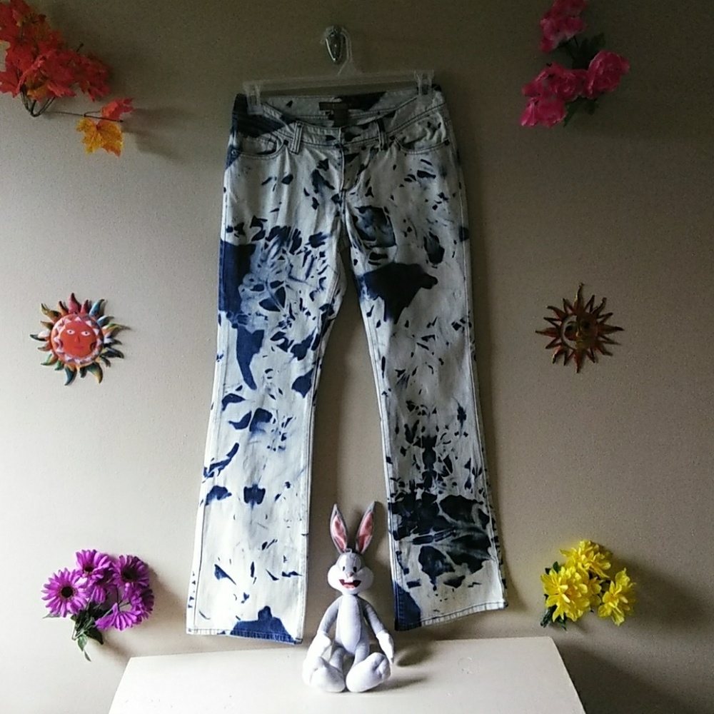 Ladies tie-dyed jeans